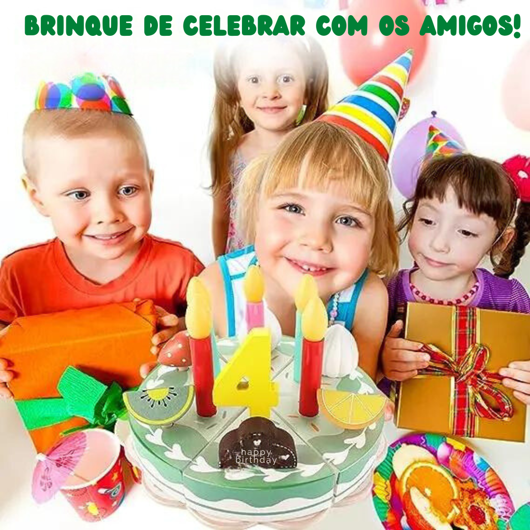Bolo de Aniversário em Madeira Montessori — Bem Chegado