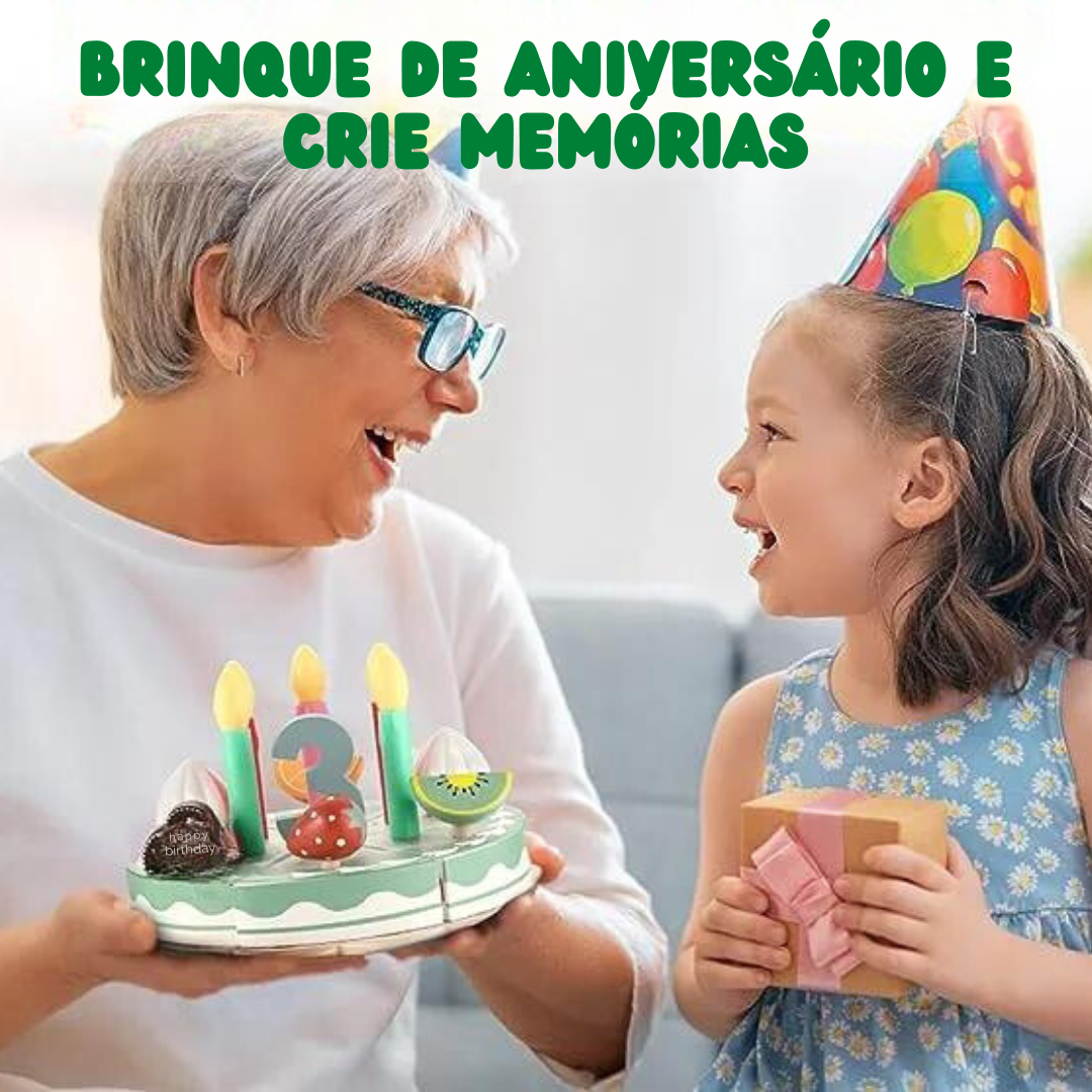 Bolo de Aniversário em Madeira Montessori — Bem Chegado