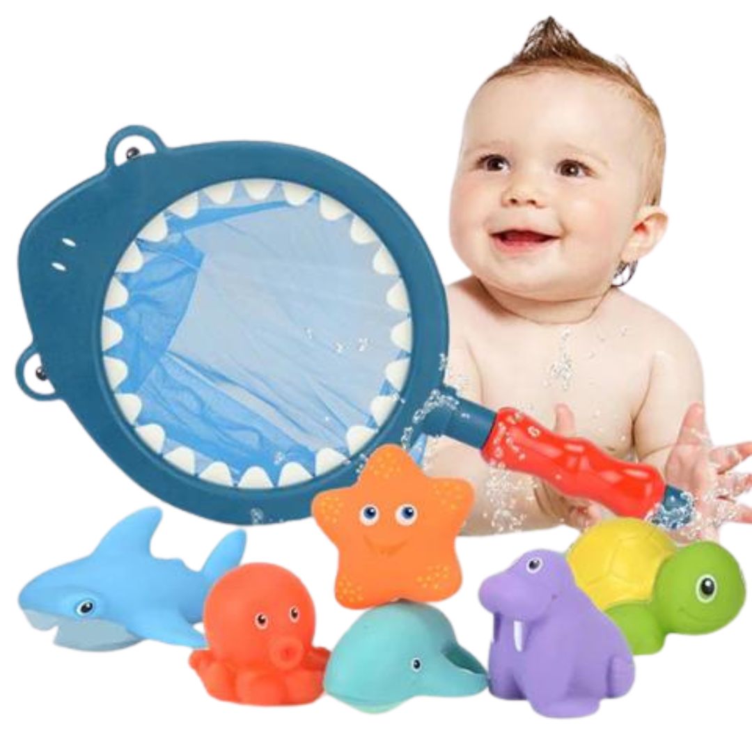 Pequeno Pescador Shark, brinquedo para banho com 7 peças — Bem Chegado