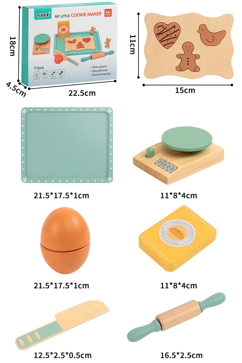 Fábrica de Biscoitos em Madeira Montessori - Cozinha Educativa