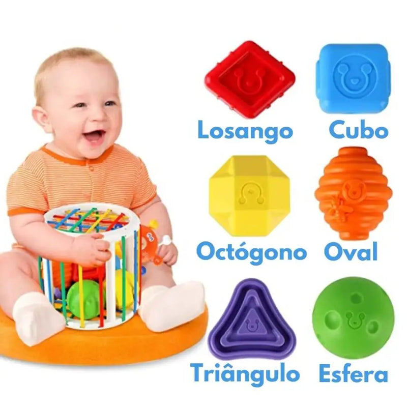 Cubo de Classificação Montessori - Brinquedo Educativo - Bem Chegado - 0-6, 6-12, Brinquedos, cores, FORMAS, montessori, mordedores, motora fina, sensorial - Brinquedo educativo - Brinquedo montessori