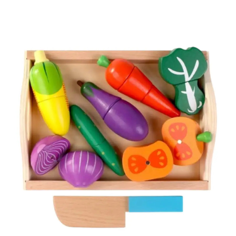 Kit Comidinha que Corta (9 peças) - Brinquedo Educativo - Bem Chegado - +7, 1-2, 3-4, 5-6, Brinquedos, brinquedos0-2anos, brinquedos3-5anos, comida, secaomontessori - Brinquedo educativo - Brinquedo montessori