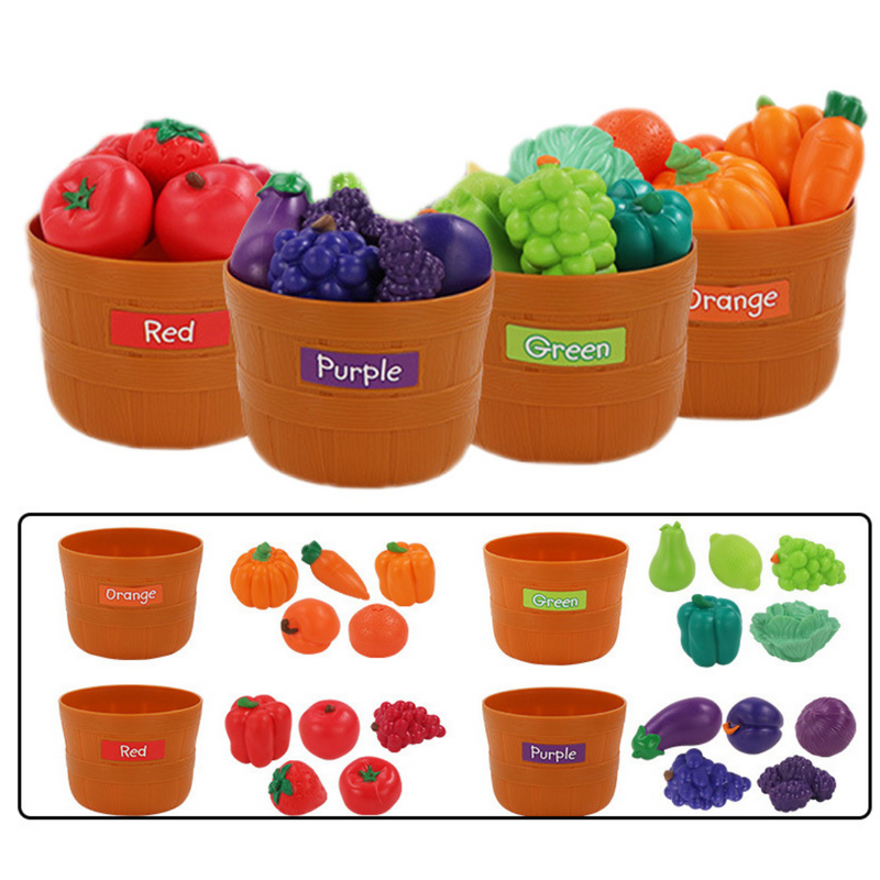 Cesta de Frutas e Verduras Bem Chegado - Bem Chegado - +7, 0-12, 1-2, 3-4, 5-6, Brinquedos, comida, cores, faz de conta, matemática - Brinquedo educativo - Brinquedo montessori