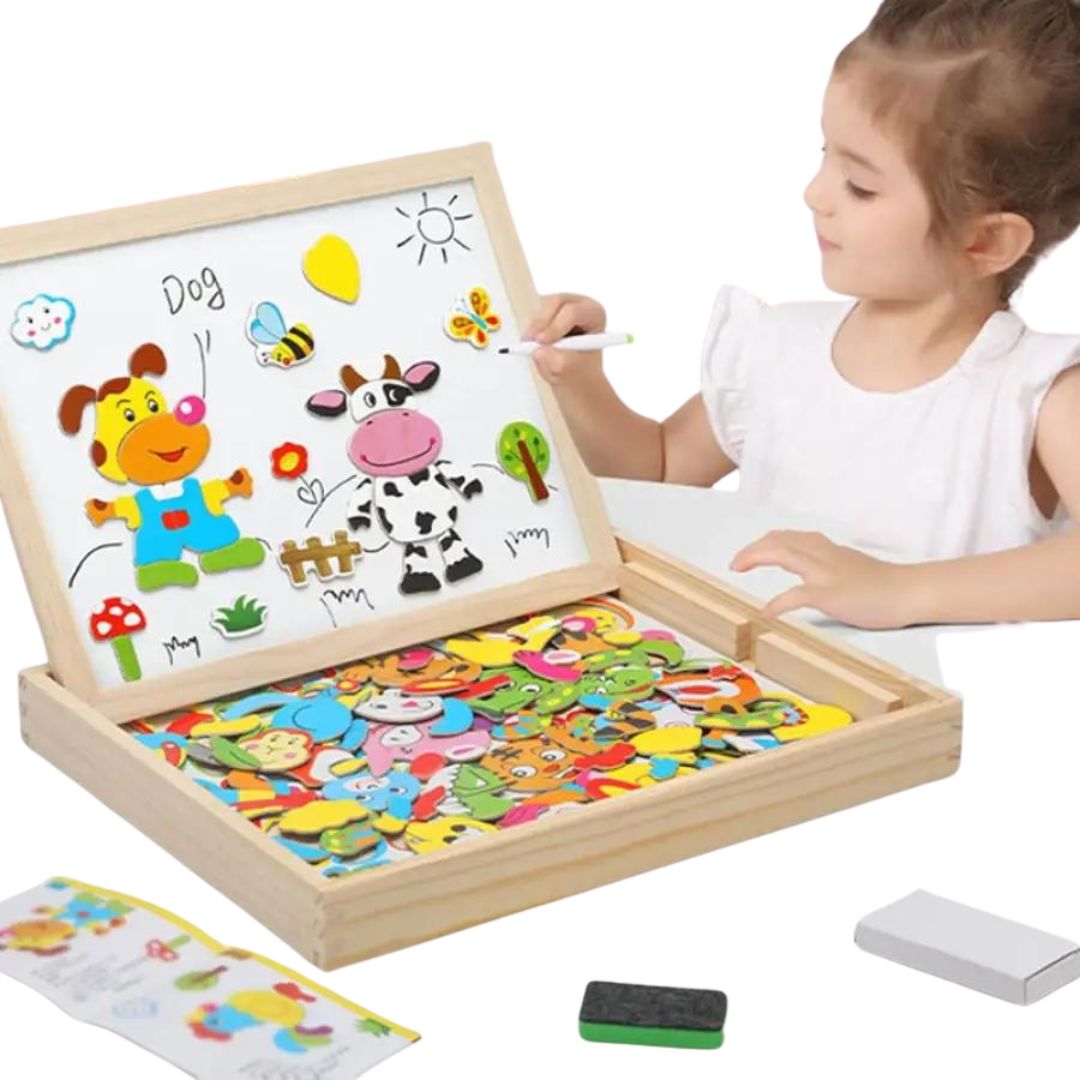 Caixa Multifuncional com Peças Magnética Montessori