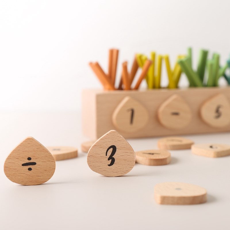 Brinquedo Matemático Montessori Varas e Formas para Aprendizagem Precoce