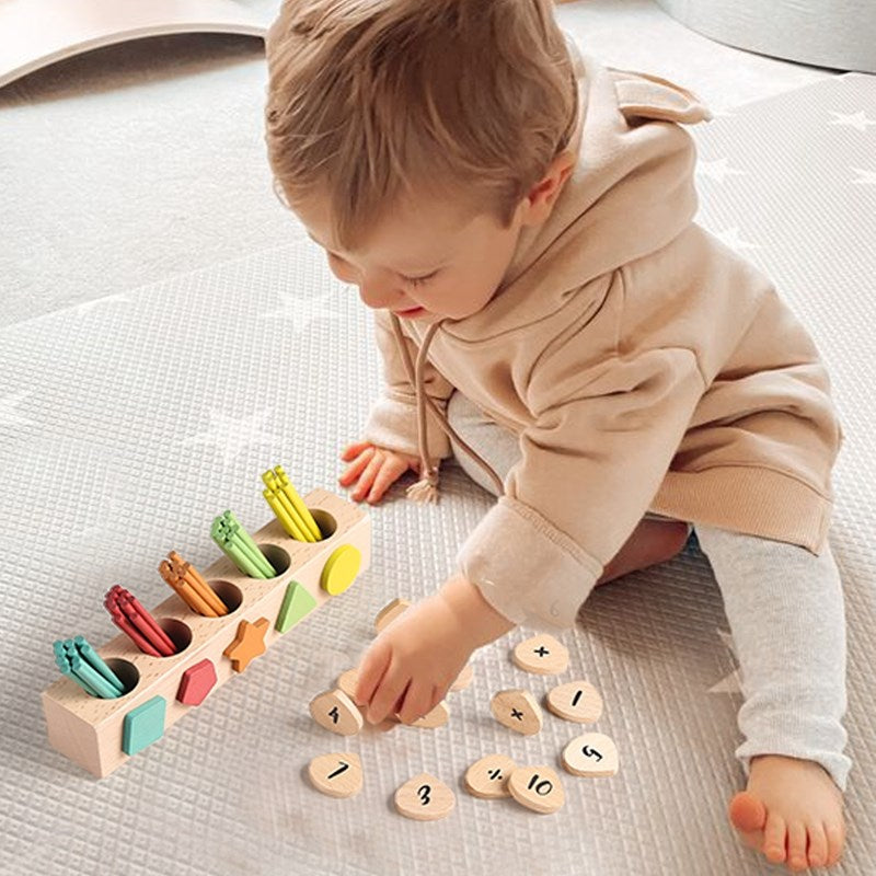 Brinquedo Matemático Montessori Varas e Formas para Aprendizagem Precoce
