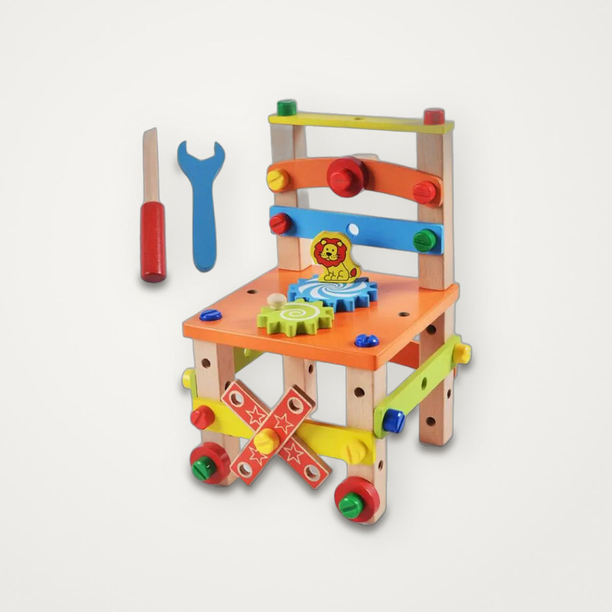 Cadeirinha montessoriana de montar com chave e chave de fenda