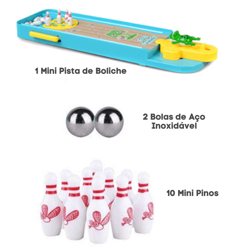 Mini Boliche Max Focus - Bem Chegado - +7, 3-4, 5-6, Brinquedos - Brinquedo educativo - Brinquedo montessori