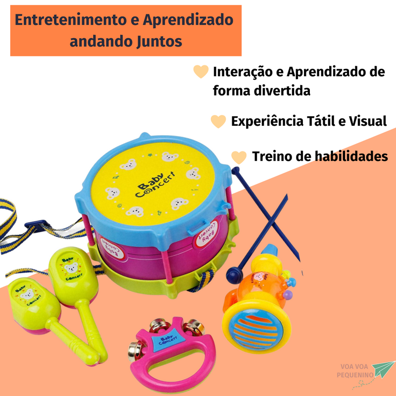 Mini Banda Baby Concert - Bem Chegado - 1-2, 6-12, Brinquedos, musical - Brinquedo educativo - Brinquedo montessori