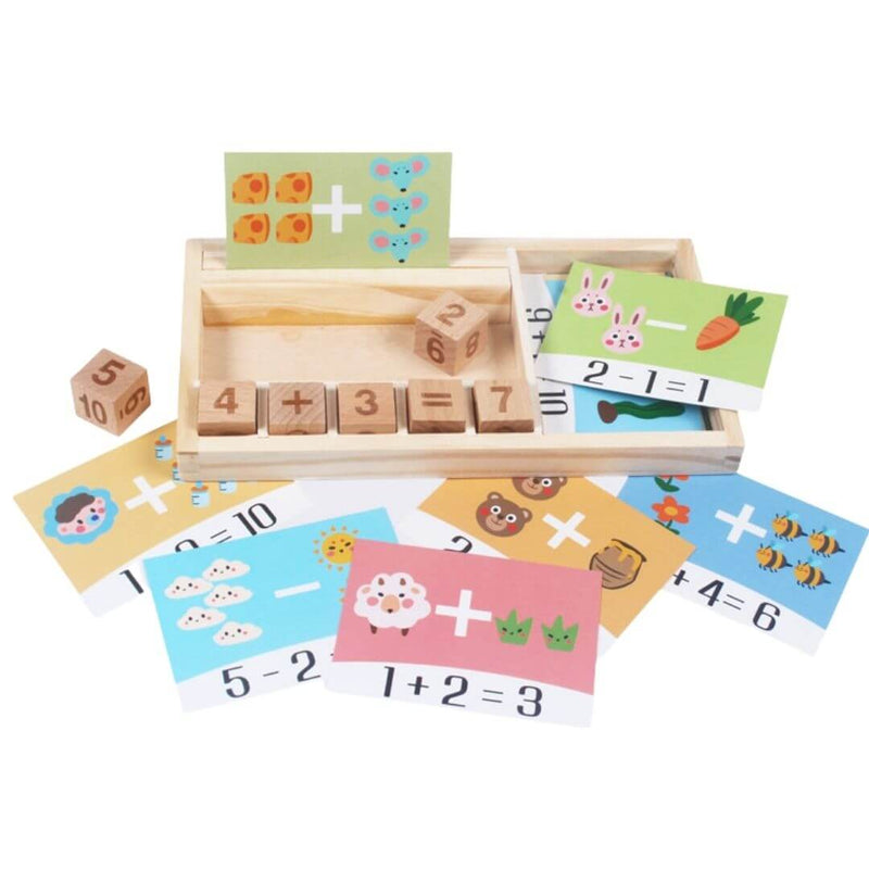 Jogo de Cubo - Aprendendo Matemática - Bem Chegado - +7, 3-4, 5-6, Brinquedos, matemática, montessori - Brinquedo educativo - Brinquedo montessori