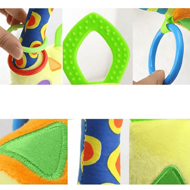 Mordedor e Chocalho Girafa - Pelúcia Baby - Bem Chegado - 0-6, 6-12, Brinquedos, sensorial - Brinquedo educativo - Brinquedo montessori