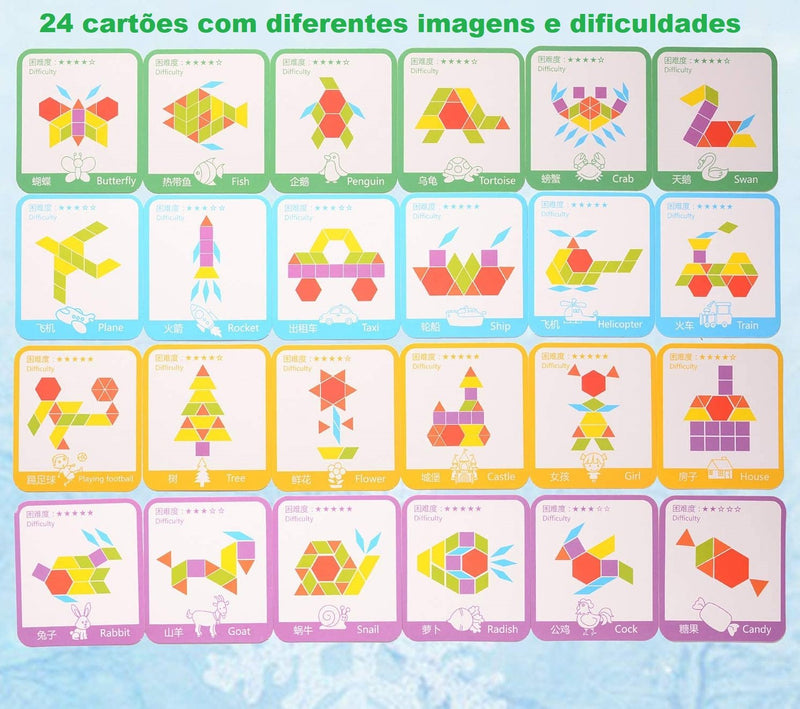 Quebra Cabeças Montessori - LEARNTOY - Bem Chegado - 2-3, cores, criatividade, formas, quebra-cabeça - Brinquedo educativo - Brinquedo montessori