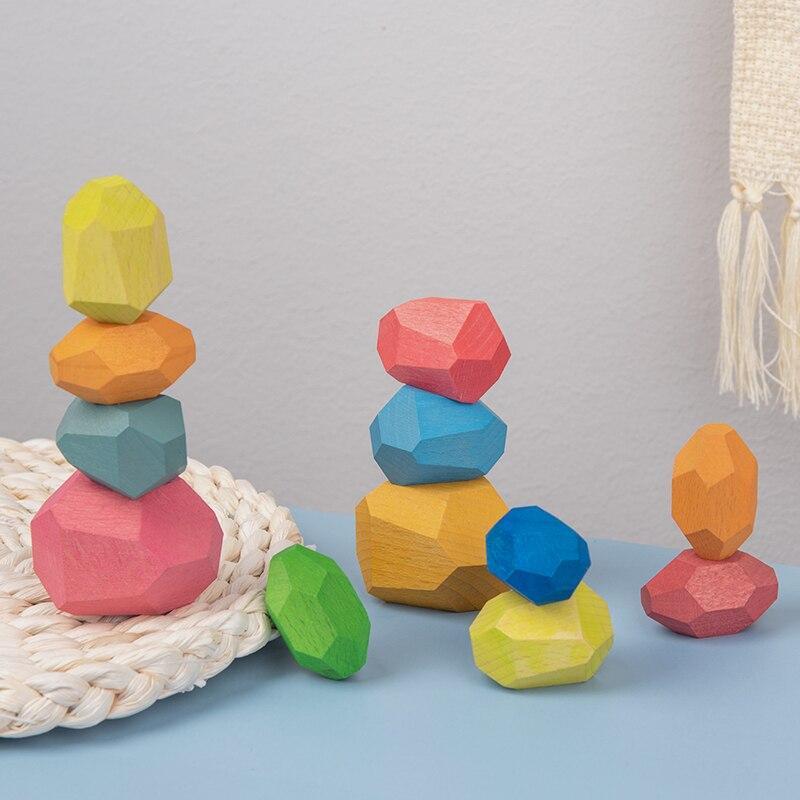 Pedras de Equilíbrio 11 Peças - Bem Chegado - 0-12, 1-2, 3-4, bloco, Brinquedos, equilíbrio, secaomontessori - Brinquedo educativo - Brinquedo montessori