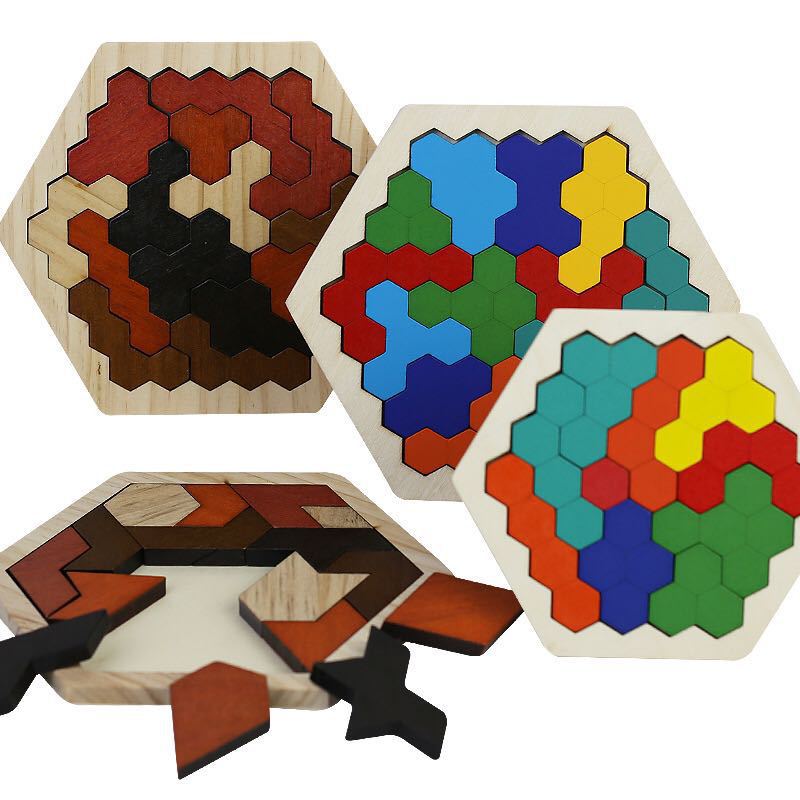 Quebra Cabeças Hexagonal - Bem Chegado - 2-3, 3-4, 5-6, Brinquedos, brinquedos3-5anos, memória, quebra-cabeça, raciocínio, secaomontessori - Brinquedo educativo - Brinquedo montessori