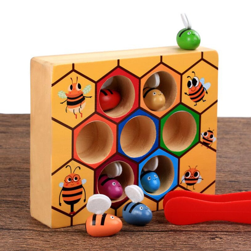Jogo da Colmeia Madeira Montessori - Brinquedo Educativo - Bem Chegado - 1-2, 3-4, Brinquedos, motora fina, secaomontessori - Brinquedo educativo - Brinquedo montessori