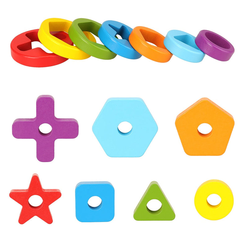 Torre Colorida - Rainbow - Bem Chegado - 1-2, 3-4, 6-12, bloco, brinquedo, cores, formas, motora fina, raciocínio - Brinquedo educativo - Brinquedo montessori