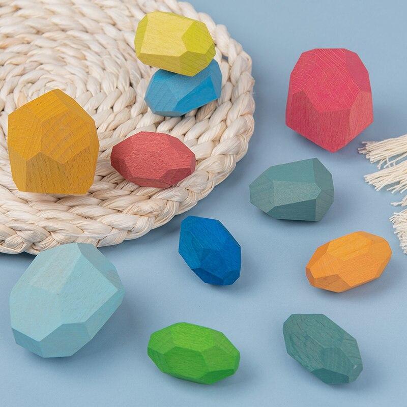Pedras de Equilíbrio 11 Peças - Bem Chegado - 0-12, 1-2, 3-4, bloco, Brinquedos, equilíbrio, secaomontessori - Brinquedo educativo - Brinquedo montessori