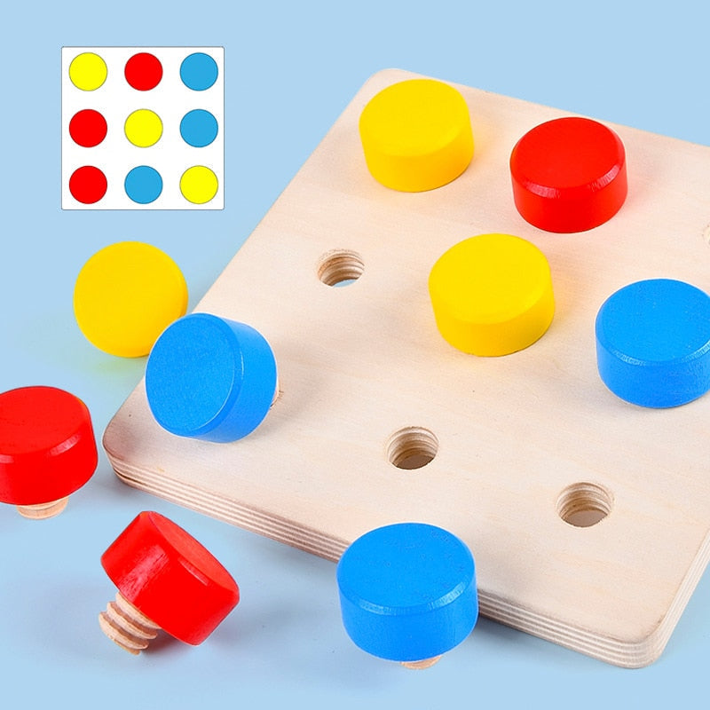 Placa Parafusos Cognitivos Montessori - Bem Chegado - +7, 5-6, Brinquedos, matemática, montessori, raciocínio, tabuleiro - Brinquedo educativo - Brinquedo montessori