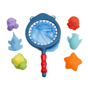 Pequeno Pescador - Brinquedo para banho (7 pcs) - Bem Chegado - 0-6, 1-2, 3-4, 6-12, animais, banho, Brinquedos - Brinquedo educativo - Brinquedo montessori