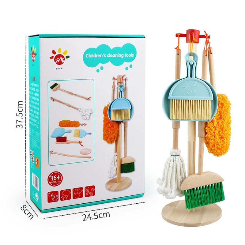 Kit de Limpeza Montessori - Ajudante Mirim Bem Chegado (6PÇS) - Bem Chegado - 3-4, 4-5, 5-6, criatividade, equilíbrio, faz de conta, motora fina - Brinquedo educativo - Brinquedo montessori