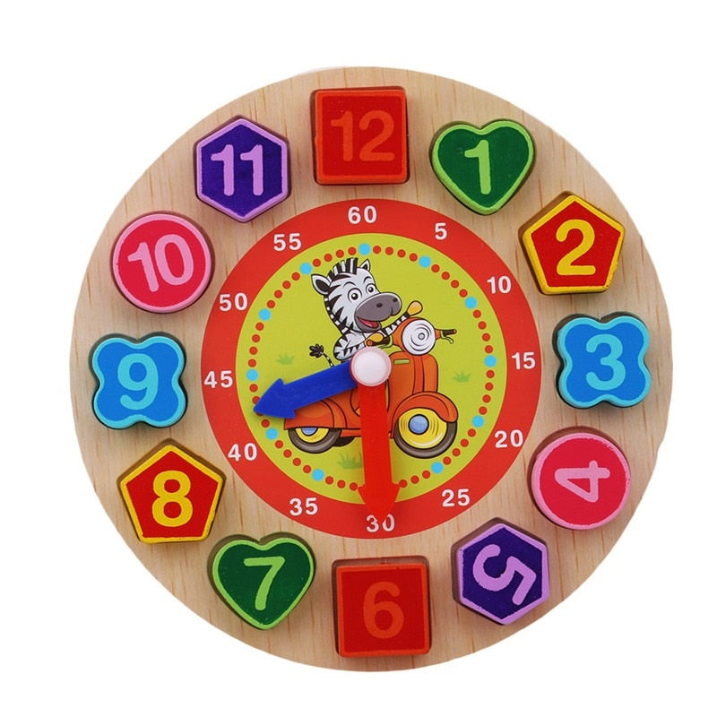 Relógio Montessoriano com Quebra Cabeça - Bem Chegado - +7, 3-4, 5-6, Brinquedos, brinquedos+6anos, formas, quebra-cabeça, secaomontessori - Brinquedo educativo - Brinquedo montessori