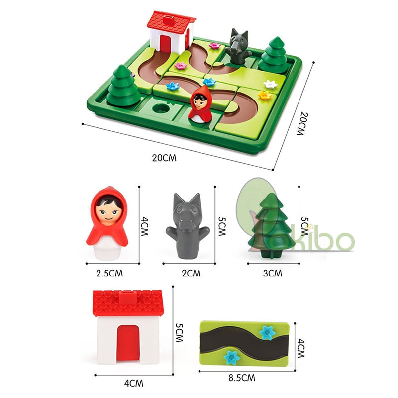 Jogo de Tabuleiro - Chapeuzinho por aí - Bem Chegado - 3-4, 5-6, raciocínio - Brinquedo educativo - Brinquedo montessori