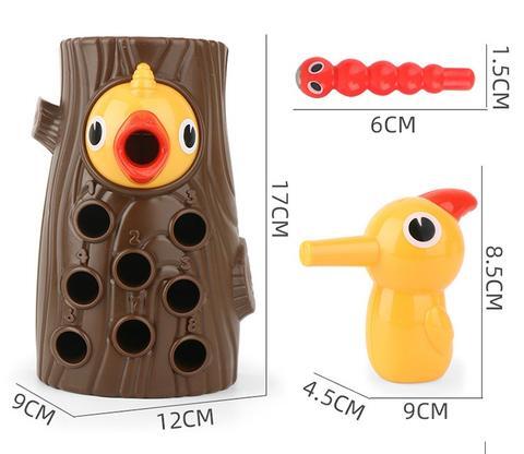Pega Minhocas - Pica-Pau - Bem Chegado - 1-2, 2-3, Brinquedos, motora fina - Brinquedo educativo - Brinquedo montessori