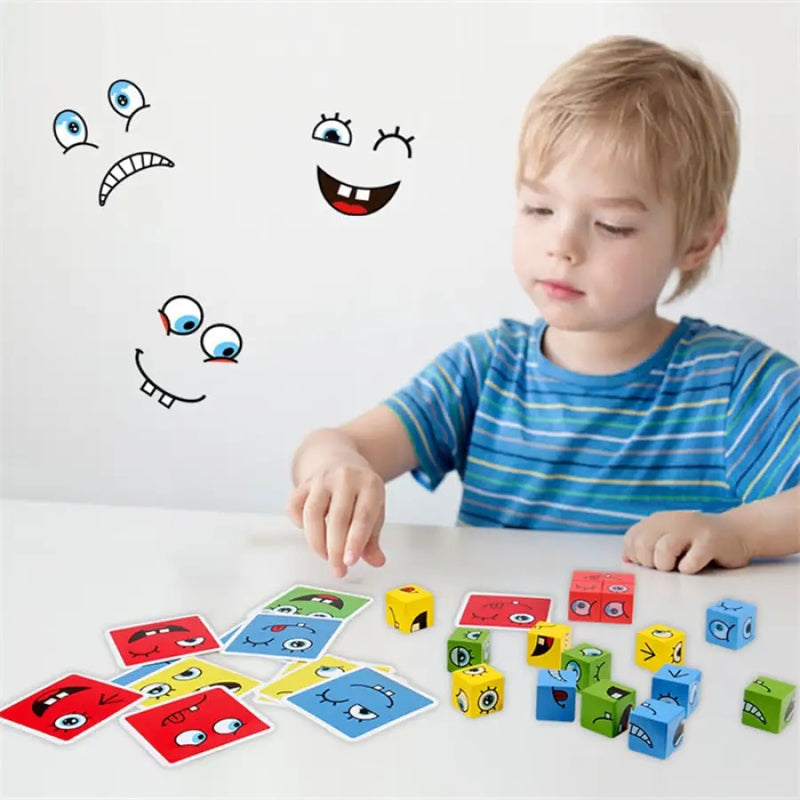 Cubo das Emoções - Brinquedo Educativo Montessori - Bem Chegado - +7, 3-4, 5-6, Brinquedos, cores, criatividade, memória, quebra-cabeça, secaomontessori, socioemocional - Brinquedo educativo - Brinquedo montessori