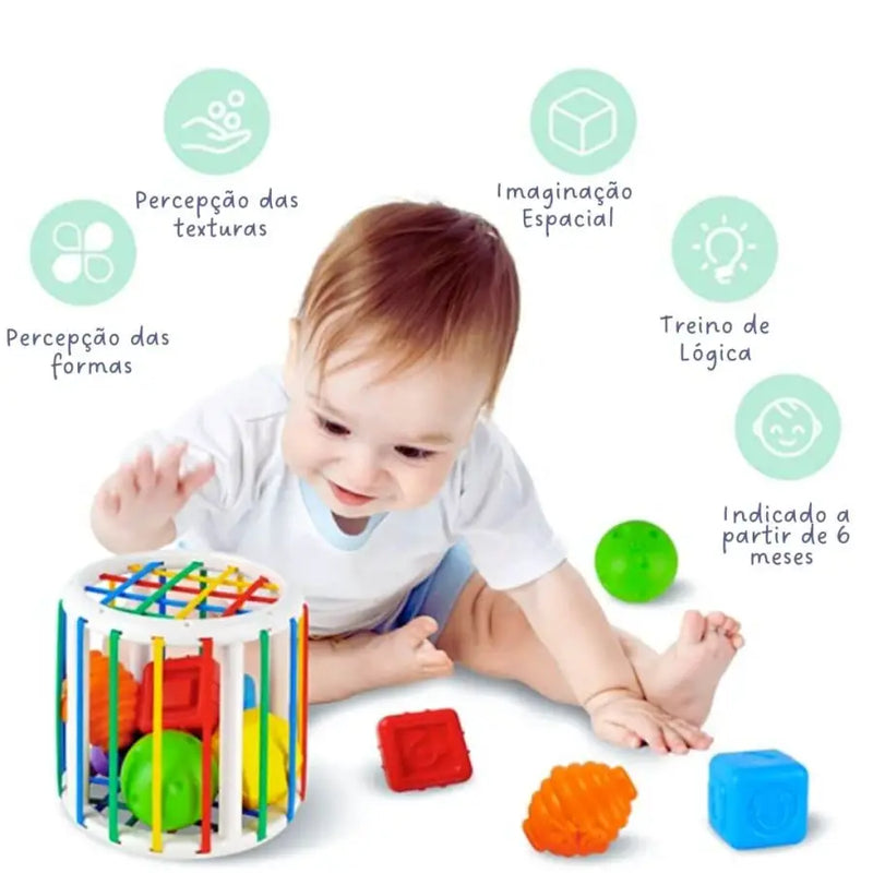 Cubo de Classificação Montessori - Brinquedo Educativo - Bem Chegado - 0-6, 6-12, Brinquedos, cores, FORMAS, montessori, mordedores, motora fina, sensorial - Brinquedo educativo - Brinquedo montessori
