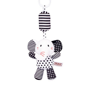 Pelúcia-chaveiro - Preto e Branco - Bem Chegado - 0-6, sensorial, visual - Brinquedo educativo - Brinquedo montessori