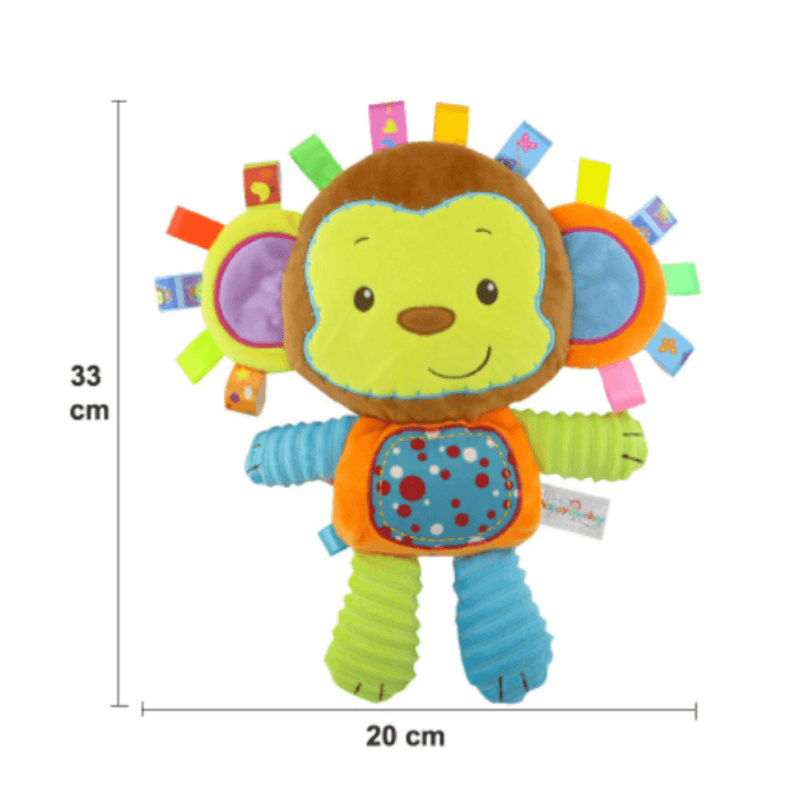 Chocalho de Pelúcia - Queridos Bichinhos - Bem Chegado - 0-6, 6-12, Brinquedos, mordedores, sensorial, visual - Brinquedo educativo - Brinquedo montessori