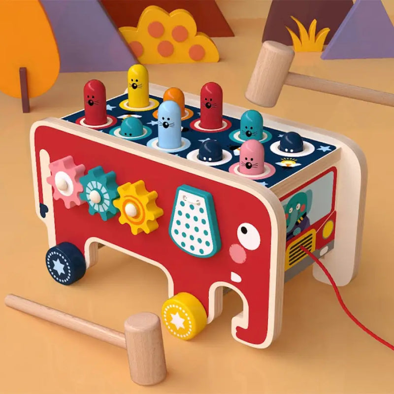 Ônibus Elefante - Brinquedo Educativo Montessori - Bem Chegado - 1-2, 6-12, Brinquedos, secaomontessori - Brinquedo educativo - Brinquedo montessori