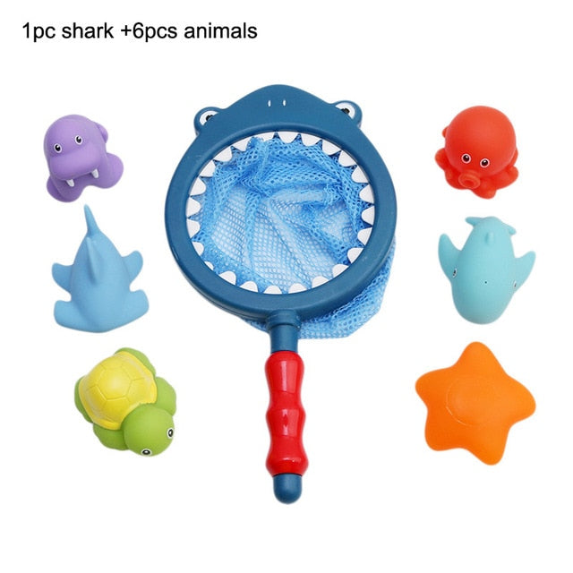 Pequeno Pescador - Brinquedo para banho (7 pcs) - Bem Chegado - 0-6, 1-2, 3-4, 6-12, animais, banho, Brinquedos - Brinquedo educativo - Brinquedo montessori
