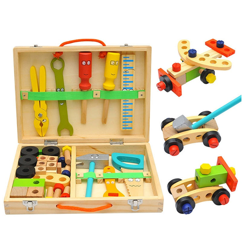 Maleta de Ferramentas Montessori Bem Chegado - Bem Chegado - +7, 3-4, 5-6, bloco, Brinquedos, faz de conta, motora fina, secaomontessori - Brinquedo educativo - Brinquedo montessori