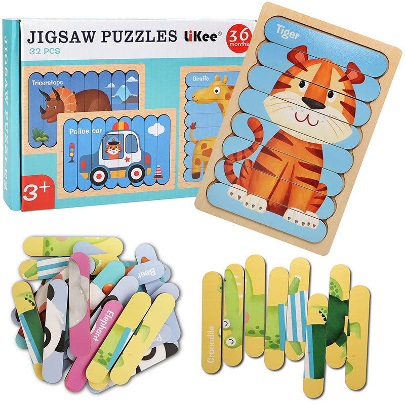 Quebra-Cabeça Montessori dupla-face infantil - Bem Chegado - 1-2, 2-3, Brinquedos, quebra-cabeça, raciocínio, tabuleiro - Brinquedo educativo - Brinquedo montessori