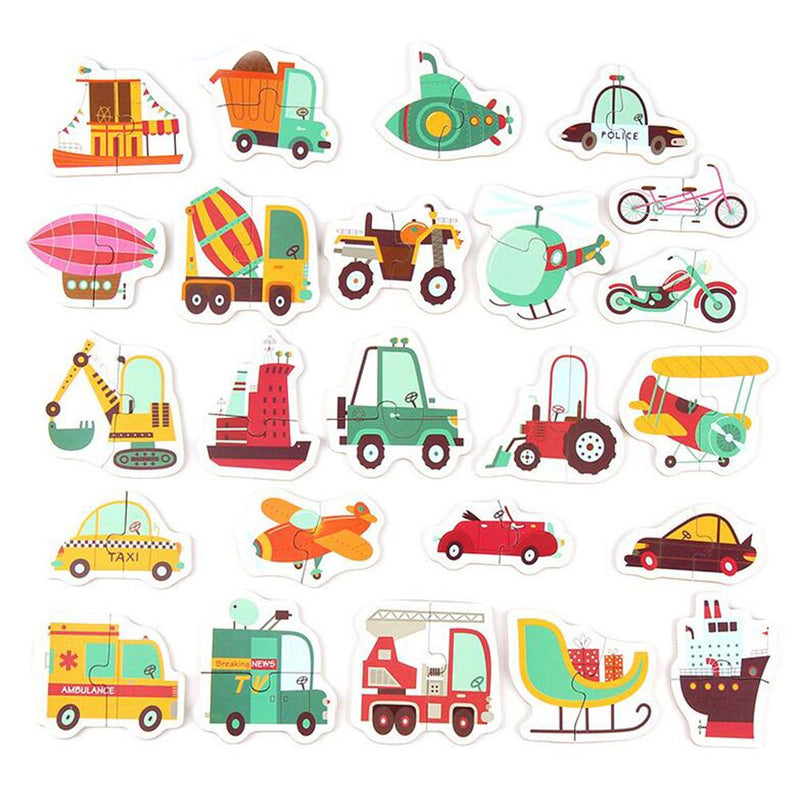 Quebra-Cabeças 2 Peças Madeira Montessori - 24Pares - Bem Chegado - 1-2, 6-12, quebra-cabeça, secaomontessori - Brinquedo educativo - Brinquedo montessori