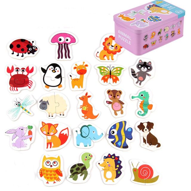 Quebra-Cabeças 2 Peças Madeira Montessori - 24Pares - Bem Chegado - 1-2, 6-12, quebra-cabeça, secaomontessori - Brinquedo educativo - Brinquedo montessori