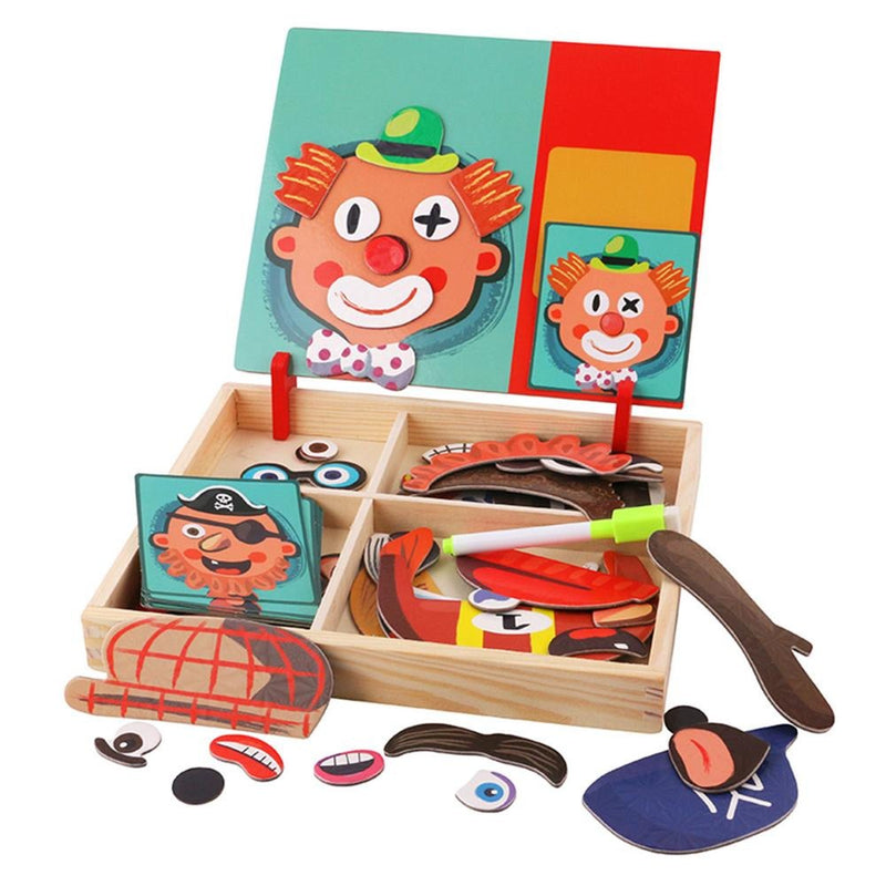 Monte o Personagem - Quebra-Cabeça Magnético - Bem Chegado - 1-2, 3-4, criatividade, quebra-cabeça, socioemocional - Brinquedo educativo - Brinquedo montessori