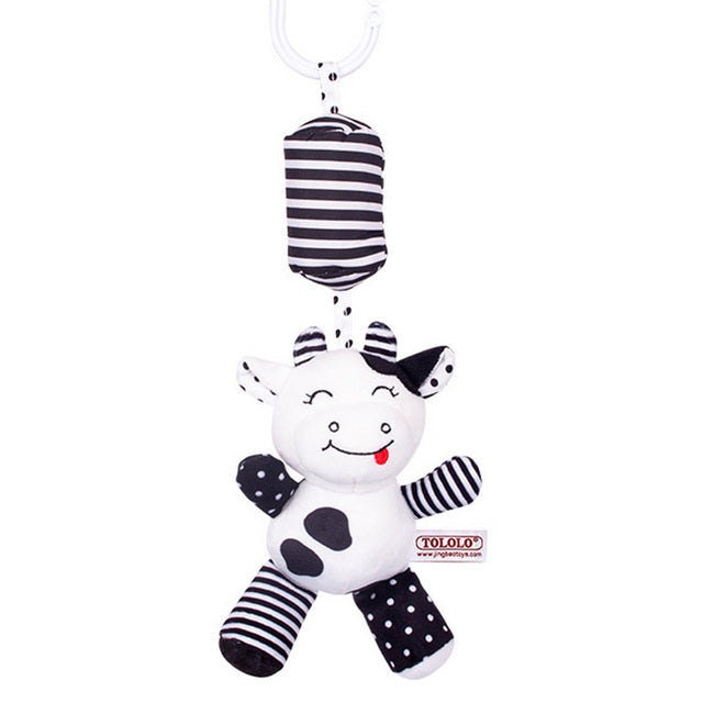 Pelúcia-chaveiro - Preto e Branco - Bem Chegado - 0-6, sensorial, visual - Brinquedo educativo - Brinquedo montessori